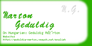 marton geduldig business card